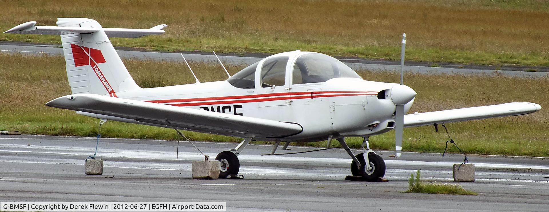 G-BMSF, 1978 Piper PA-38-112 Tomahawk Tomahawk C/N 38-78A0524, Cambrian Flying Clubs Tomahawk parked up.