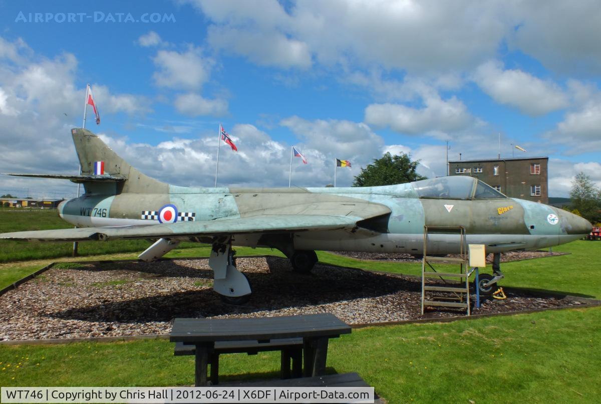 WT746, 1955 Hawker Hunter F.4 C/N 41H/670703, In 43 Sqn colours and preserved at the Dumfries and Galloway Aviation Museum