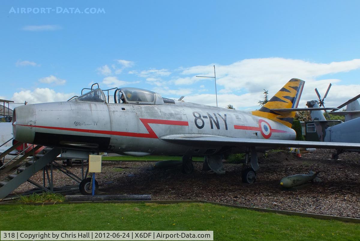 318, 1951 Dassault MD-454 Mystere IVA C/N 318, preserved at the Dumfries & Galloway Aviation Museum