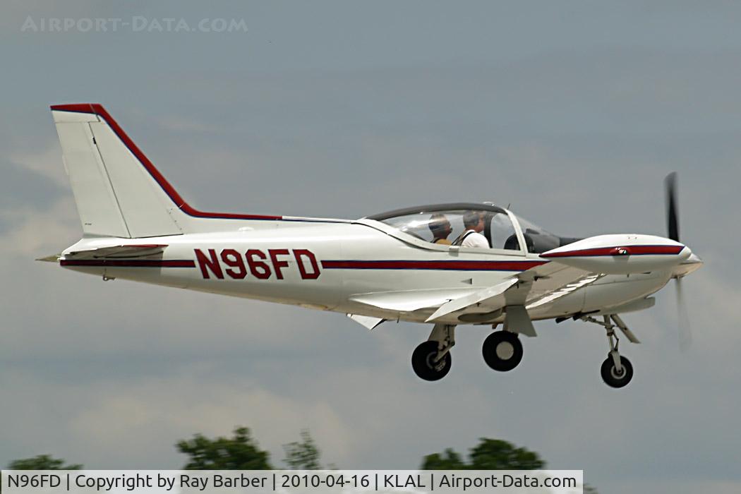 N96FD, 1990 SIAI-Marchetti SF-260D C/N 783, SIAI Marchetti SF.260D [783] Lakeland-Linder~N 16/04/2010. About to touch down.