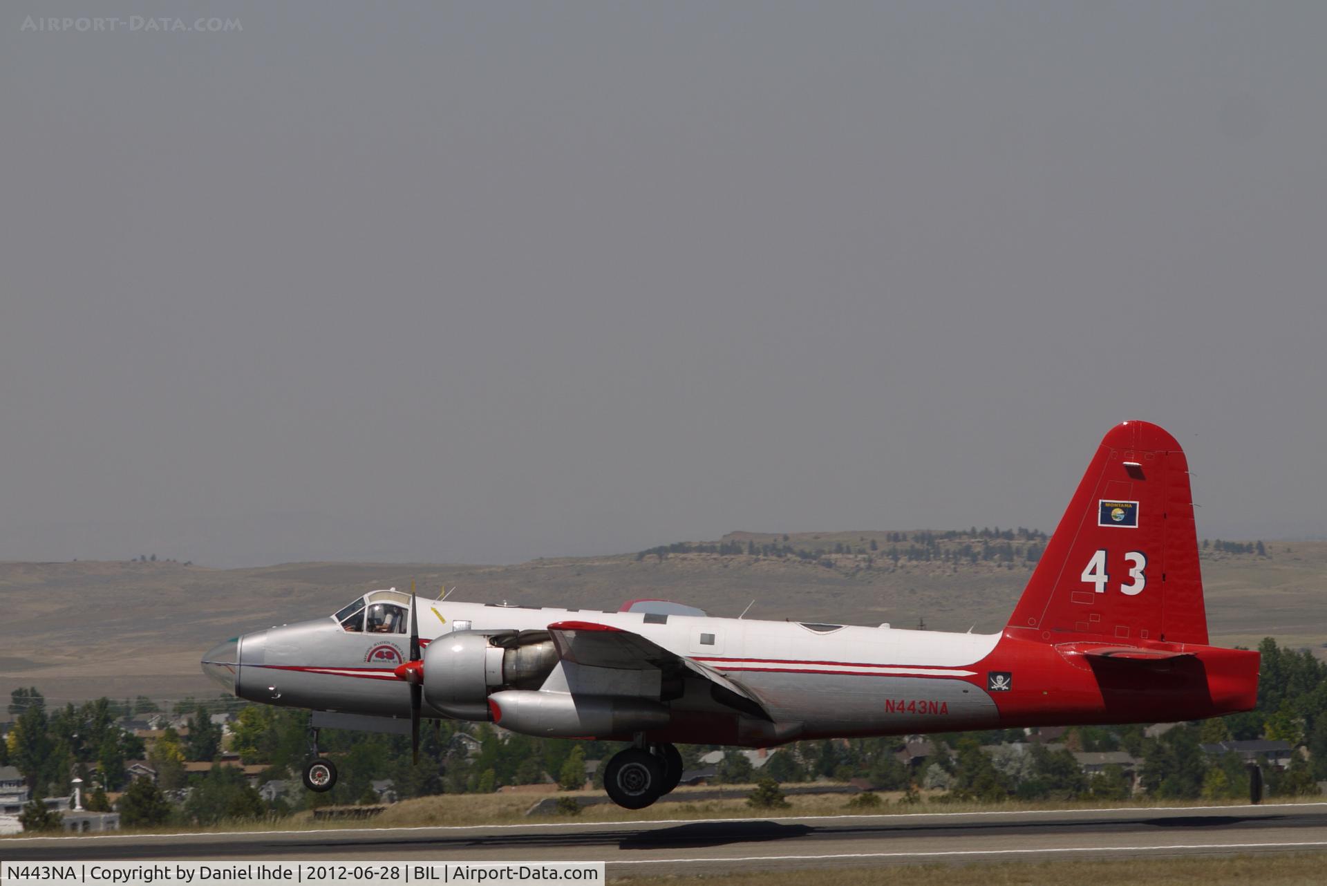 N443NA, 1958 Lockheed P2V-7 Neptune C/N 726-7168 (145906), Neptune Aviation P2V (Tanker 43) bravely fighting the Dahl fire to the north of KBIL and the Ash Creek Fire to the SW of KBIL