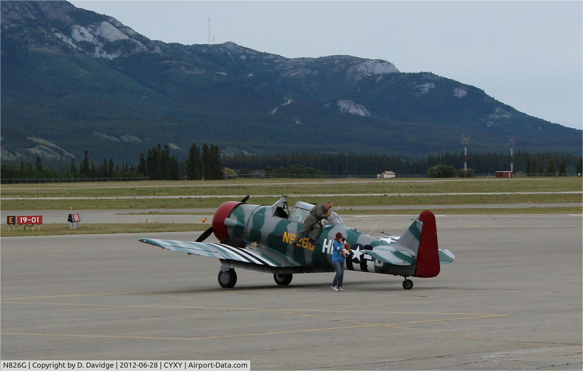 N826G, 1952 North American AT-6G Texan C/N SA 075, Landed in Whitehorse earlier this evening