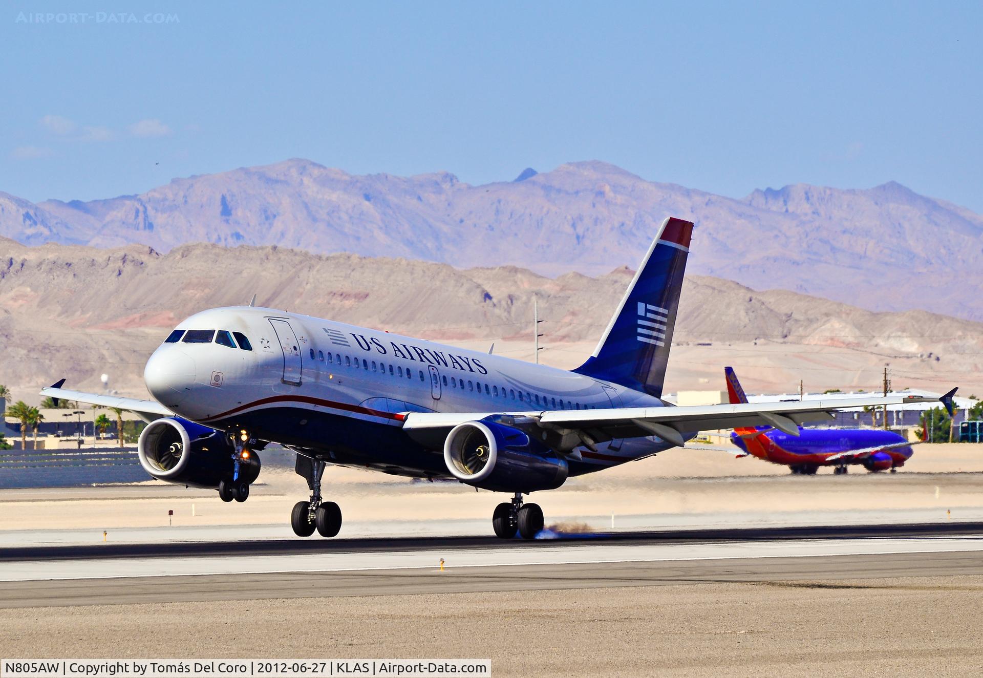 N805AW, 1999 Airbus A319-132 C/N 1049, N805AW US Airways 1999 Airbus A319-132 C/N 1049

- Las Vegas - McCarran International (LAS / KLAS)
USA - Nevada, June 27, 2012
Photo: Tomás Del Coro