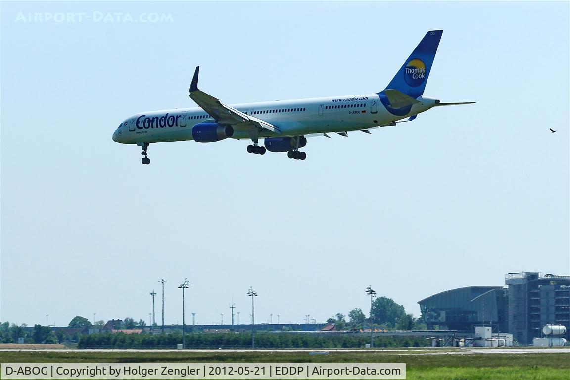 D-ABOG, 1999 Boeing 757-330 C/N 29014, Escorted final on rwy 08L.....