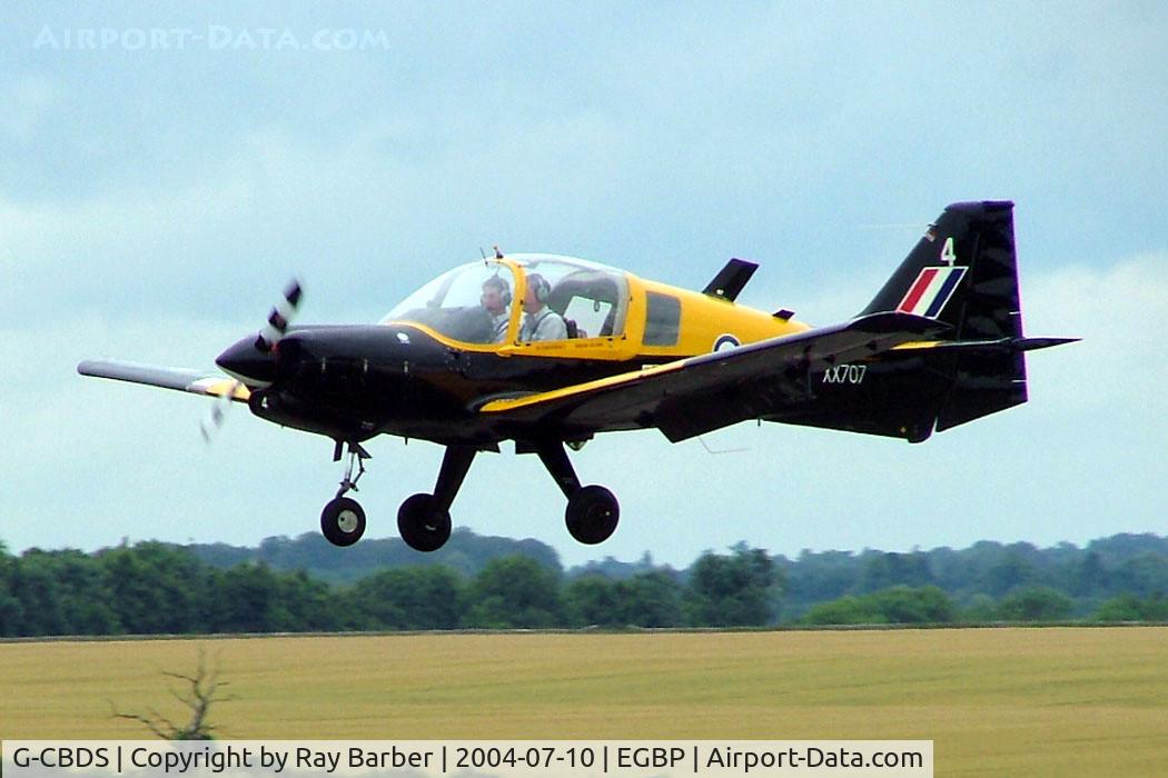 G-CBDS, 1975 Scottish Aviation Bulldog T.1 C/N BH120/356, Scottish Aviation Bulldog Series 120 [BH120/356] Kemble~G 10/07/2004. On finals.