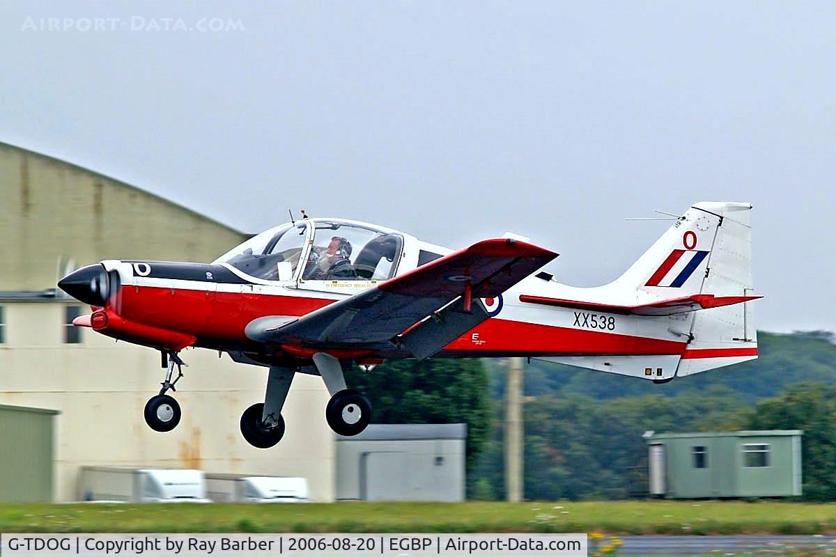 G-TDOG, 1973 Scottish Aviation Bulldog T.1 C/N BH.120/230, Scottish Aviation Bulldog T1 [BH120/230] Kemble~G 20/08/2006. Marked XX538 coded O.