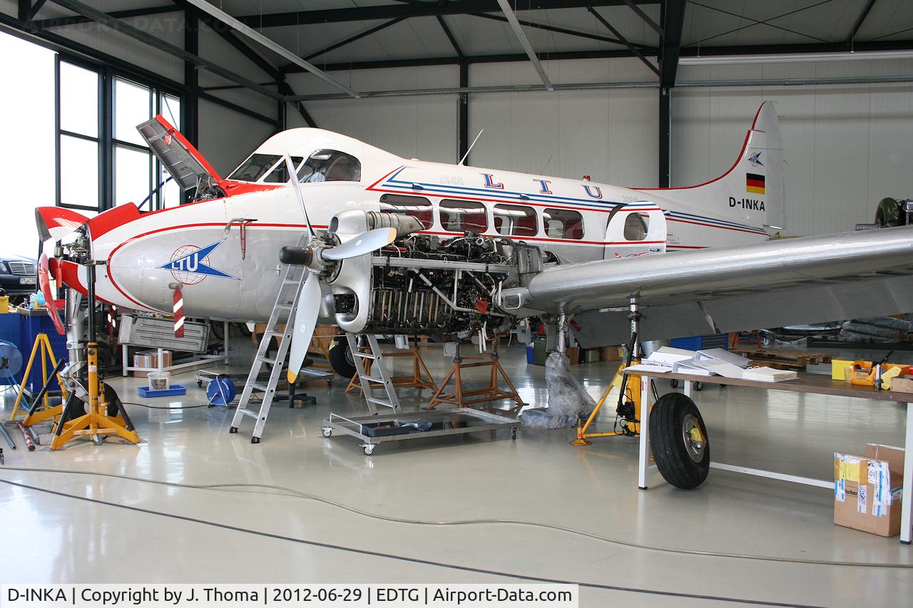 D-INKA, 1949 De Havilland DH-104 Devon C.2 C/N 04266, meanwhile Maitenance at MeierMotors