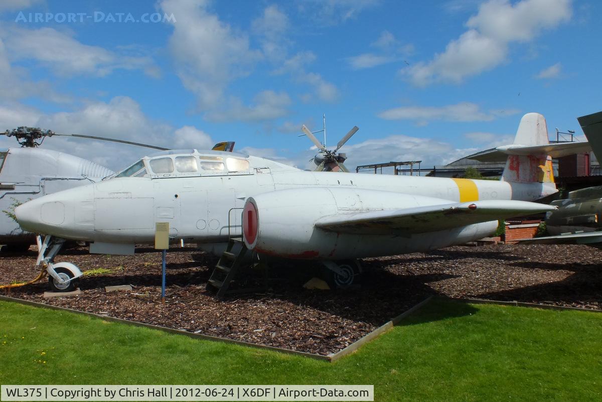 WL375, Gloster Meteor T.7(Mod) C/N Not found WL375, former Royal Aircraft Establishment Meteor which was modified with a Mk.8 rear fuselage now preserved at the Dumfries & Galloway Aviation Museum