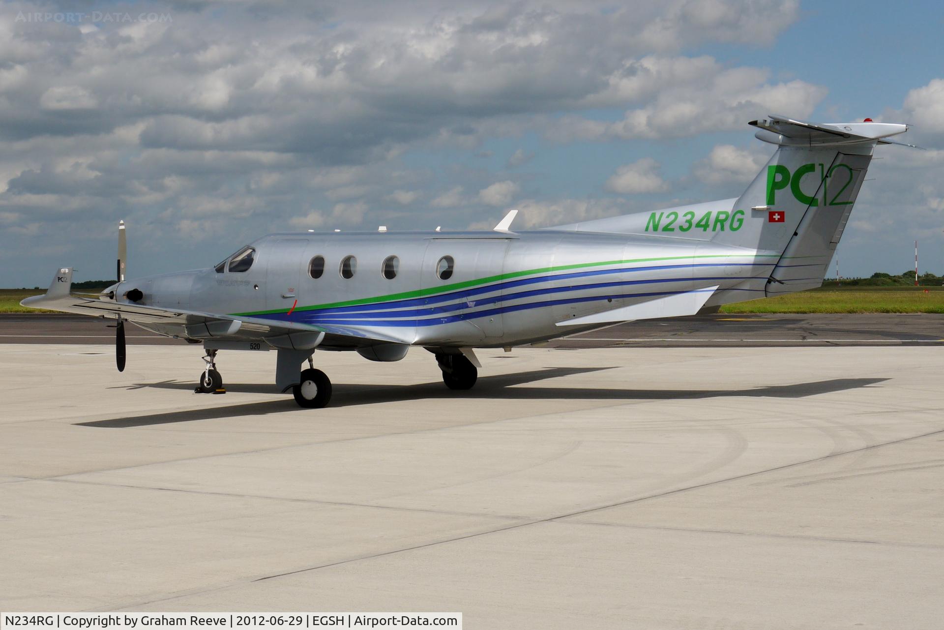 N234RG, 2003 Pilatus PC-12/45 C/N 520, Parked at Norwich.