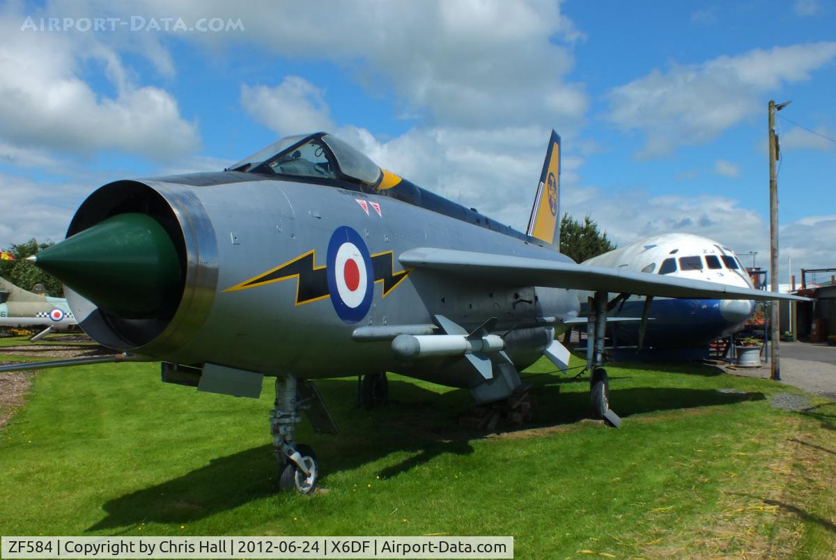 ZF584, 1986 English Electric Lightning F.53 C/N 95827, former RSAF Lightning which was bought back by BAe in 1986 as part of the Tornado deal. Presented to Ferranti in Edinburgh and served as a gate guard, when the site closed in 2005 it was donated to the Dumfries & Galloway Aviation Museum.