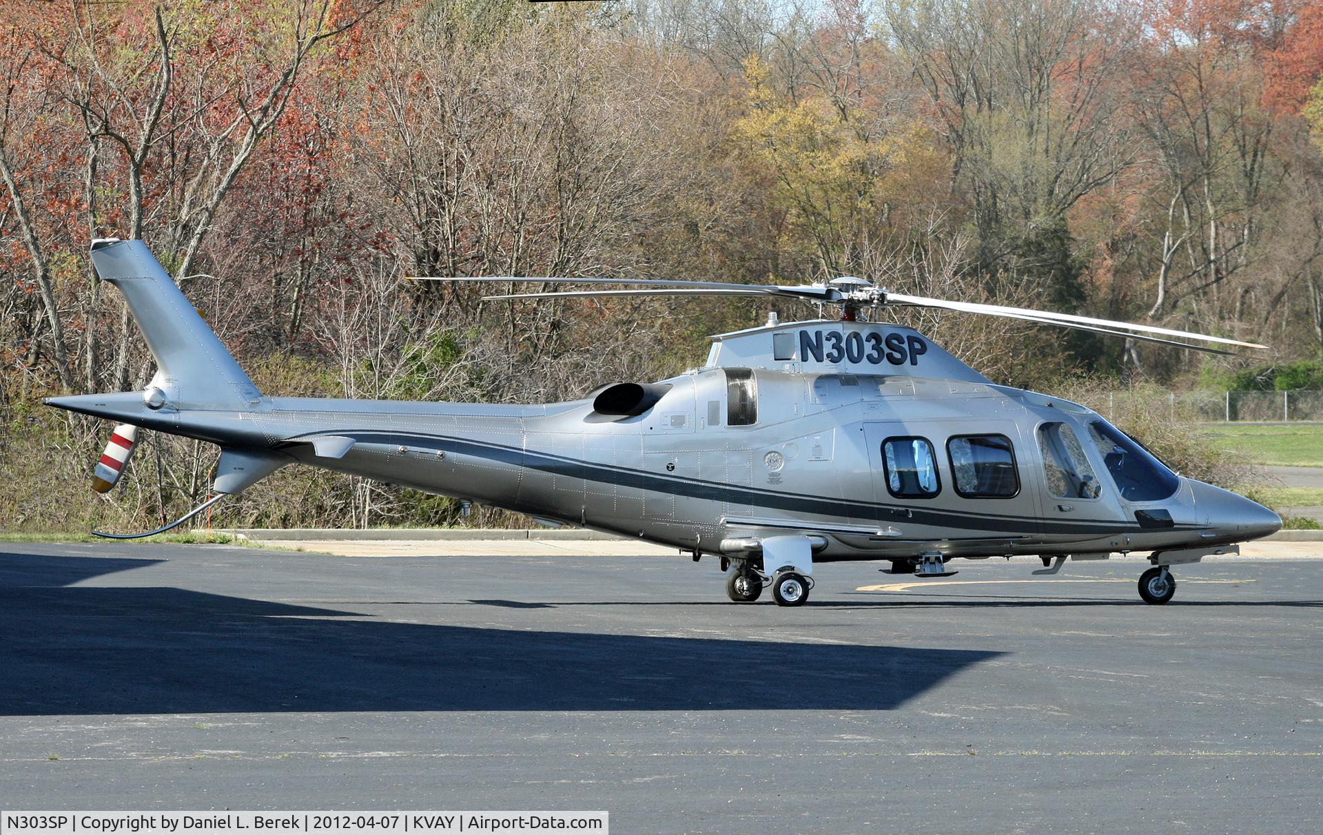 N303SP, 2007 Agusta A-109S C/N 22043, This handsome helicopter had just landed at South Jersey Regional Airport, right in the shadow (literally) of the Air Victory Museum.