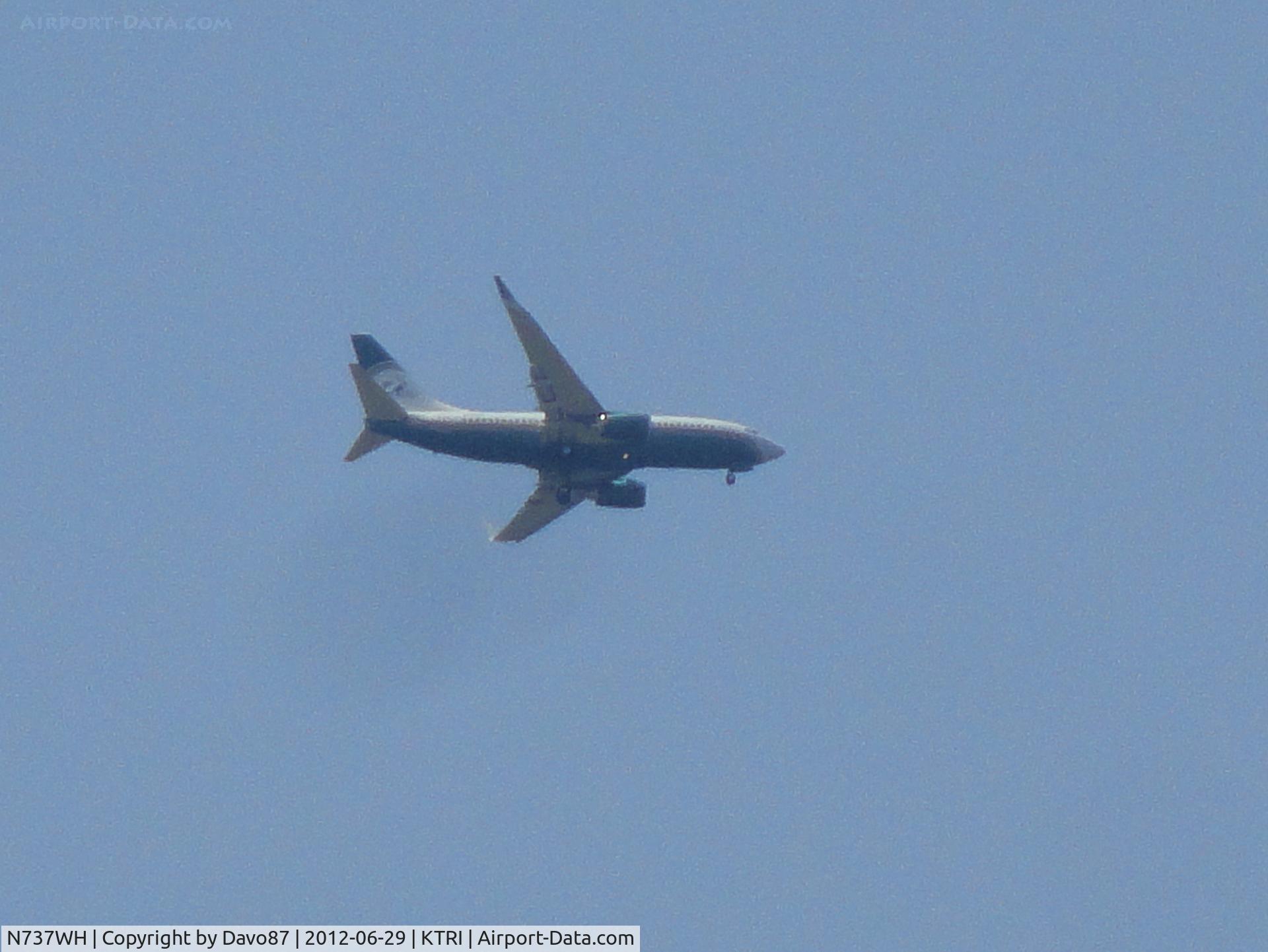 N737WH, 1998 Boeing 737-75T BBJ C/N 29142, Photographed flying over Bristol Motor Speedway on its way to land at Tri Cities Airport (KTRI).