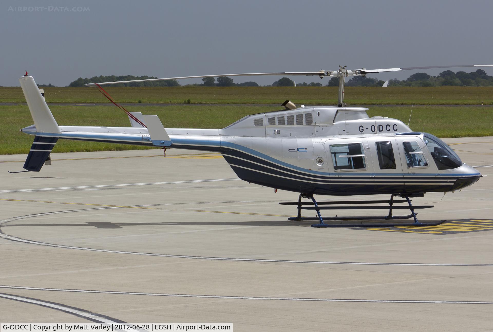 G-ODCC, 1983 Bell 206L-3 LongRanger III C/N 51070, Sat on stand at SaxonAir.