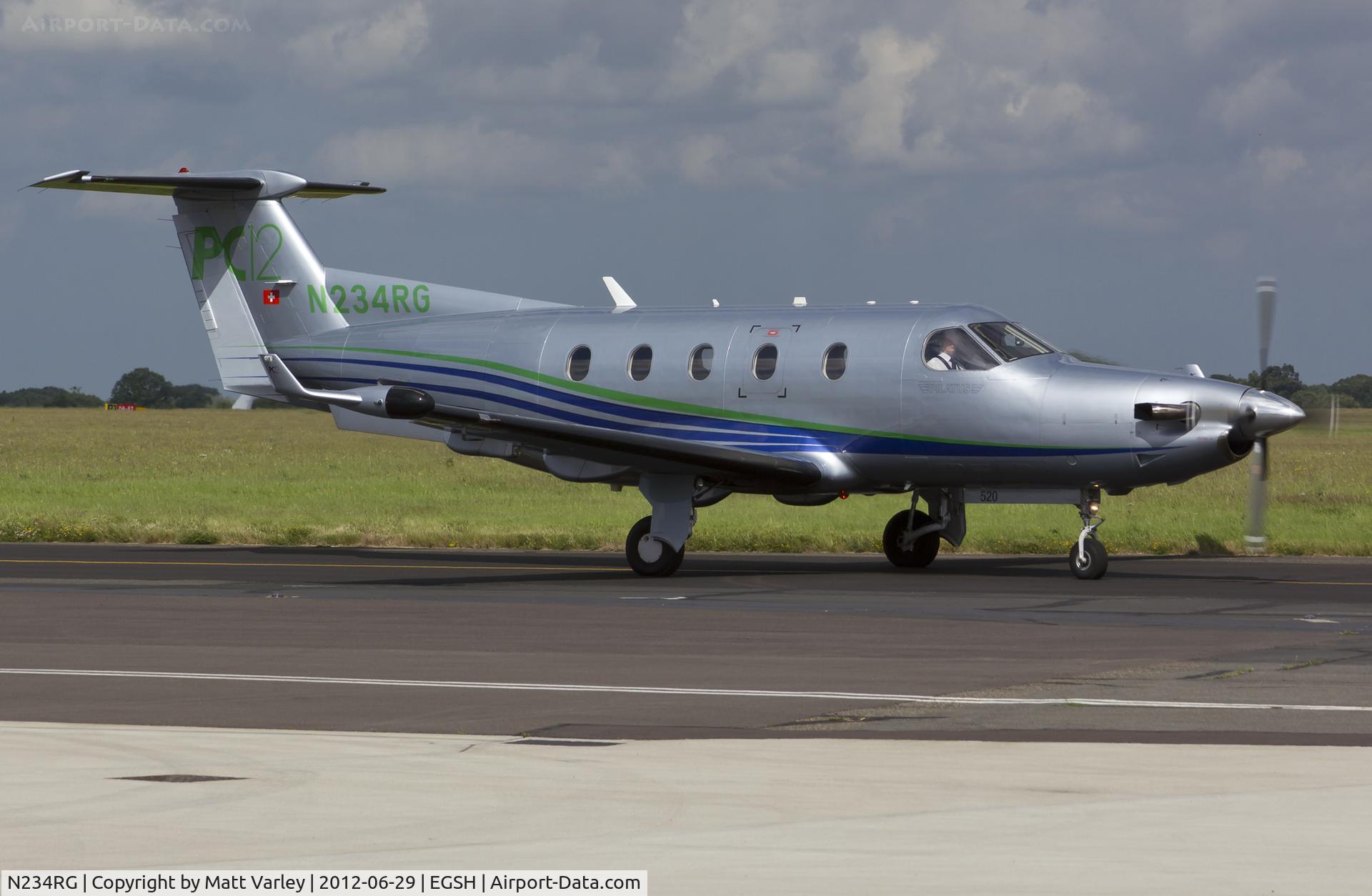 N234RG, 2003 Pilatus PC-12/45 C/N 520, Arriving at SaxonAir.