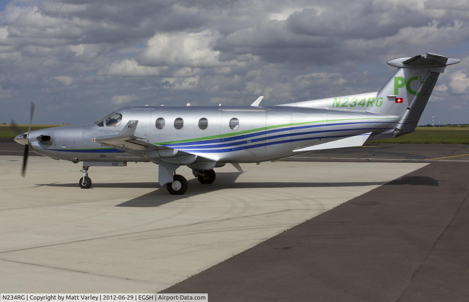 N234RG, 2003 Pilatus PC-12/45 C/N 520, Sat on stand at SaxonAir.