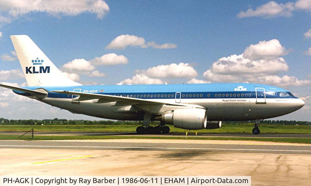 PH-AGK, 1985 Airbus A310-203 C/N 394, Airbus A310-203 [394] (KLM Royal Dutch Airlines) Schiphol~PH 11/06/1986
