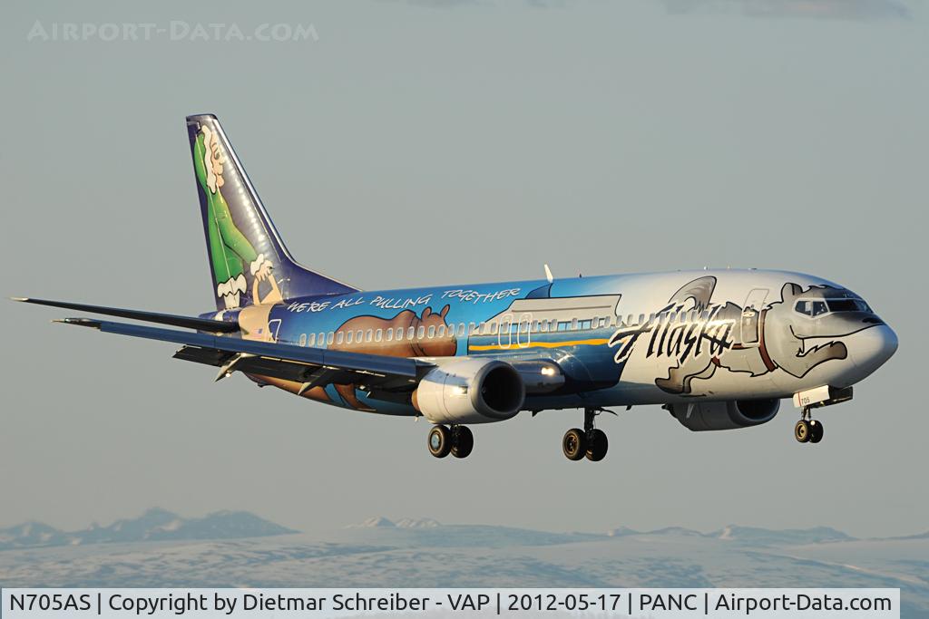 N705AS, 1998 Boeing 737-490 C/N 29318, Alaska Airlines Boeing 737-400