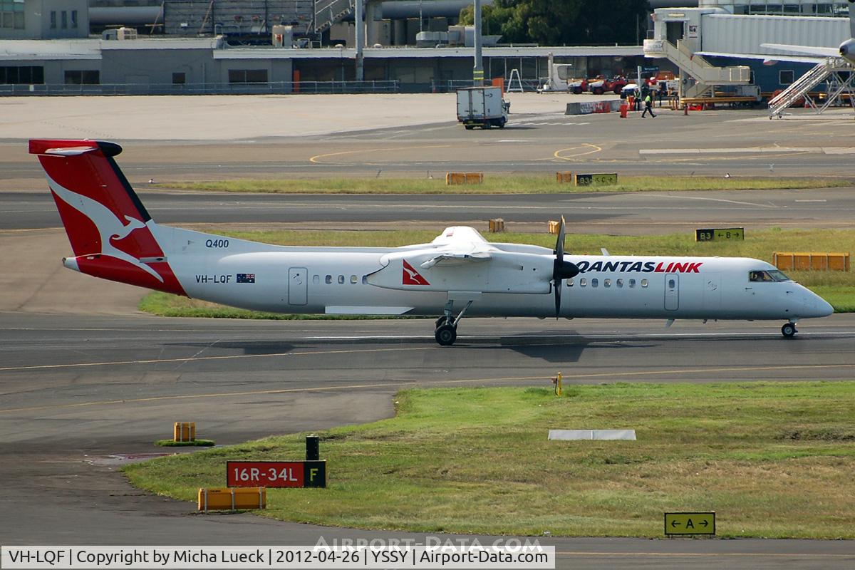 VH-LQF, 2011 De Havilland Canada DHC-8-402Q Dash 8 C/N 4375, At Sydney