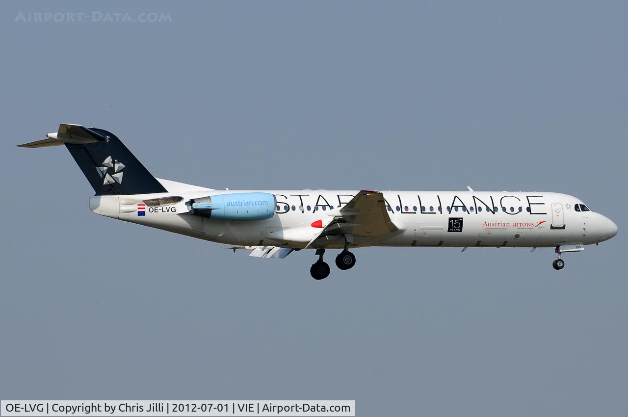 OE-LVG, 1994 Fokker 100 (F-28-0100) C/N 11520, Austrian arrows