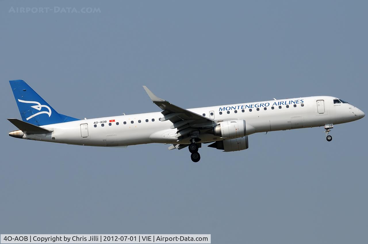 4O-AOB, 2009 Embraer 195LR (ERJ-190-200LR) C/N 19000283, Montenegro Airlines