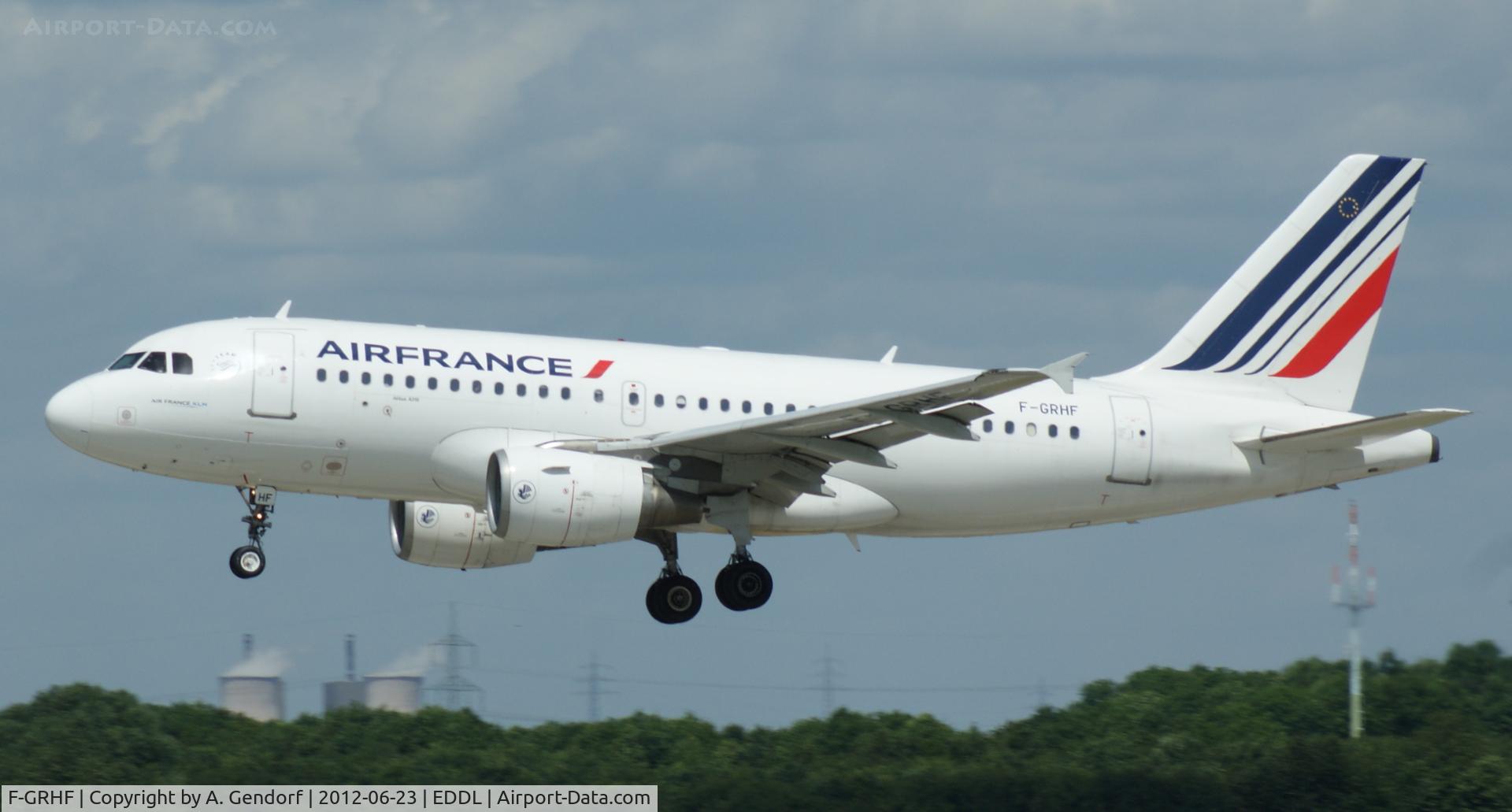 F-GRHF, 1999 Airbus A319-111 C/N 1025, Air France, on short finals for RWY23L at Düsseldorf Int´l (EDDL)