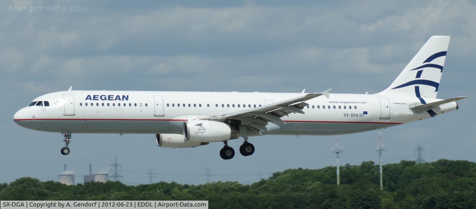 SX-DGA, 2009 Airbus A321-231 C/N 3878, Aegean Airlines, seen here landing at Düsseldorf Int´l (EDDL)