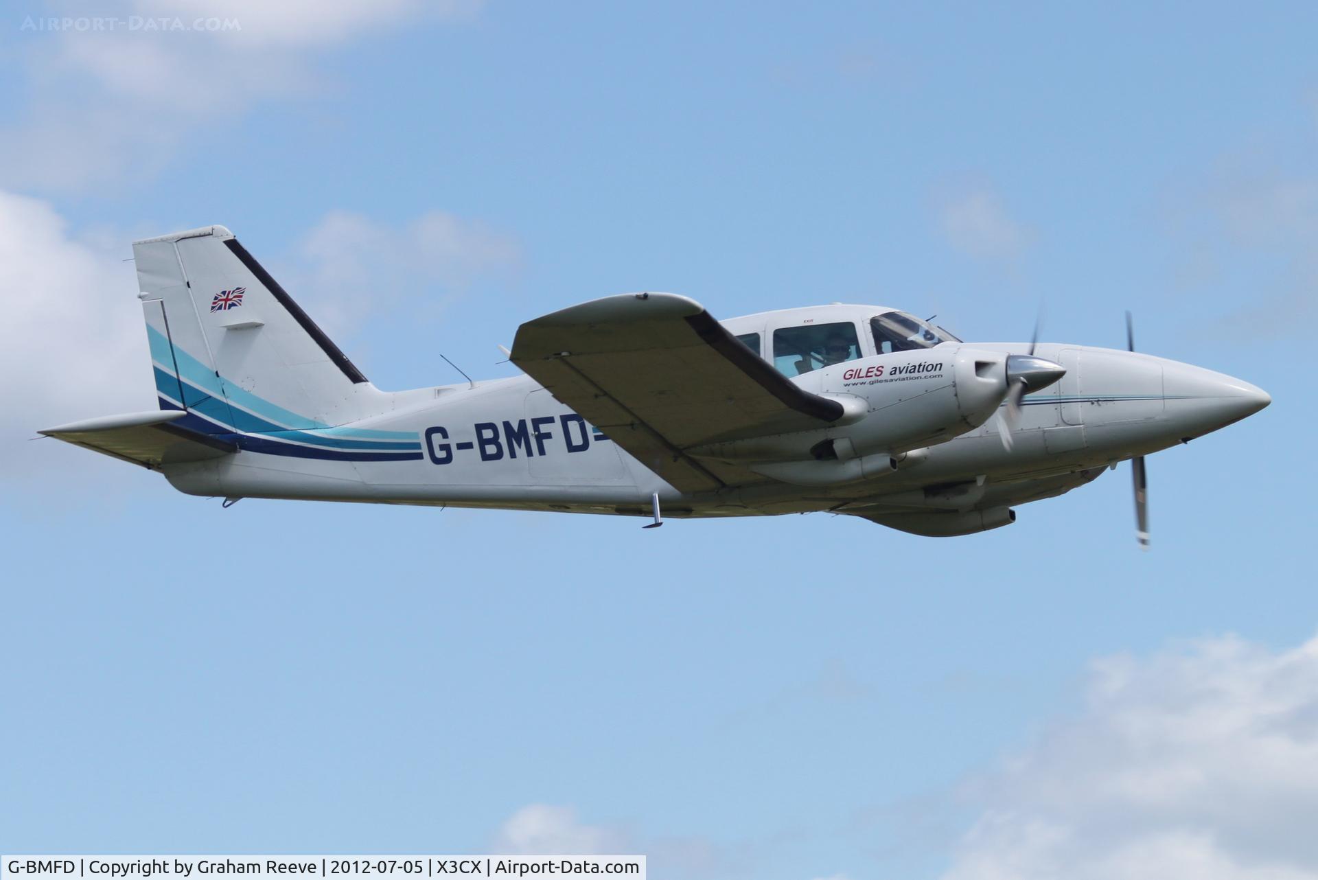G-BMFD, 1979 Piper PA-23-250 Aztec F C/N 27-7954080, Overhead at Northrepps.