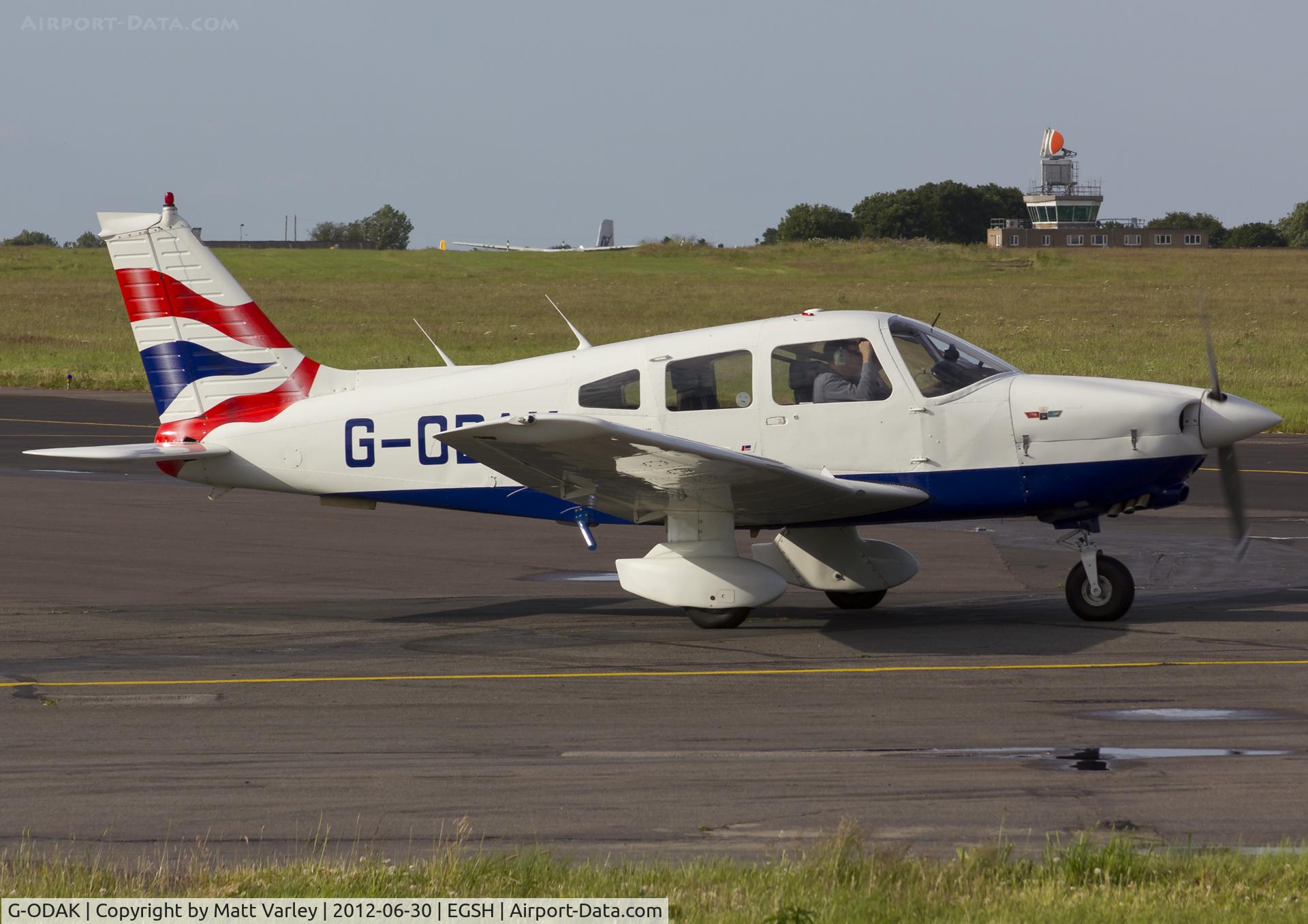 G-ODAK, 1979 Piper PA-28-236 Dakota C/N 28-7911162, Departing SaxonAir.