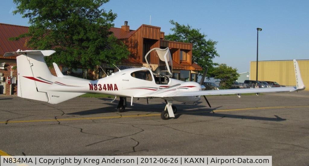 N834MA, 2008 Diamond DA-42 Twin Star C/N 42.AC123, Diamond DA42 Twin Star at the fuel pump.