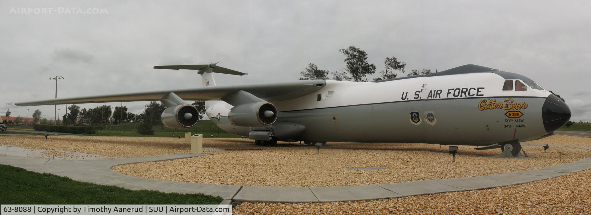 63-8088, 1963 Lockheed C-141B Starlifter C/N 300-6019, Lockheed C-141A-10-LM, c/n: 300-6019, Travis AFB.  Stitched image