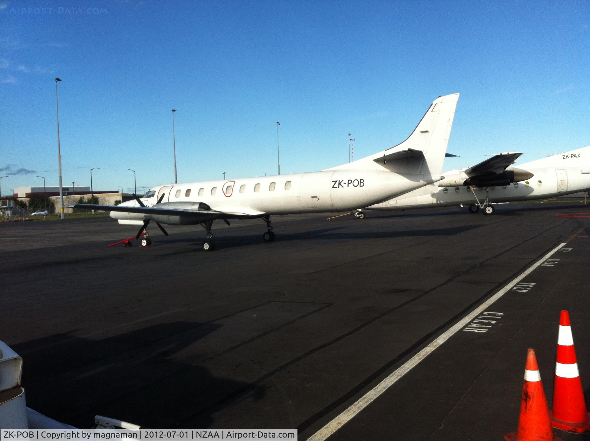 ZK-POB, 1985 Fairchild Swearingen SA-227AC Metro III C/N AC-606B, In usual haunt on apron at AKL.