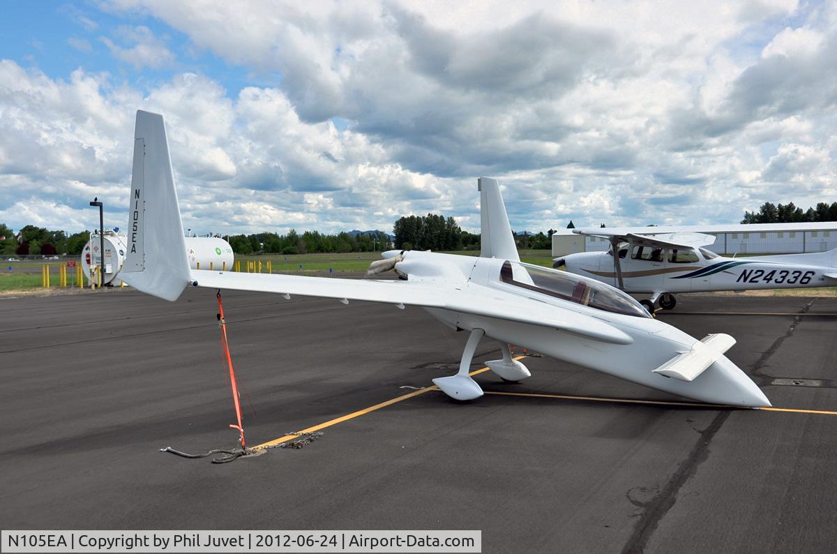 N105EA, 1991 Rutan Long-EZ C/N 1248, Parked at Albany Municipal Airport, Oregon, USA.
