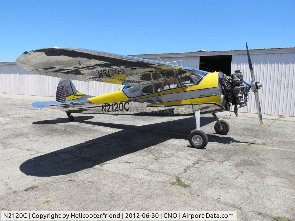 N2120C, 1953 Cessna 195B Businessliner C/N 16105, Appears to be having some engine work done