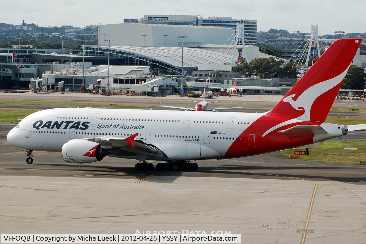 VH-OQB, 2008 Airbus A380-842 C/N 015, At Sydney