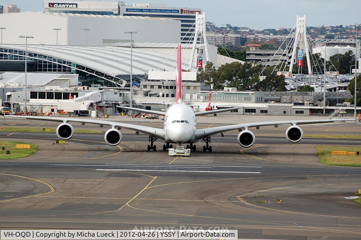VH-OQD, 2008 Airbus A380-842 C/N 026, At Sydney