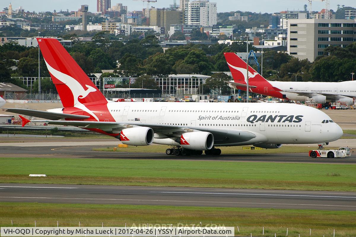 VH-OQD, 2008 Airbus A380-842 C/N 026, At Sydney