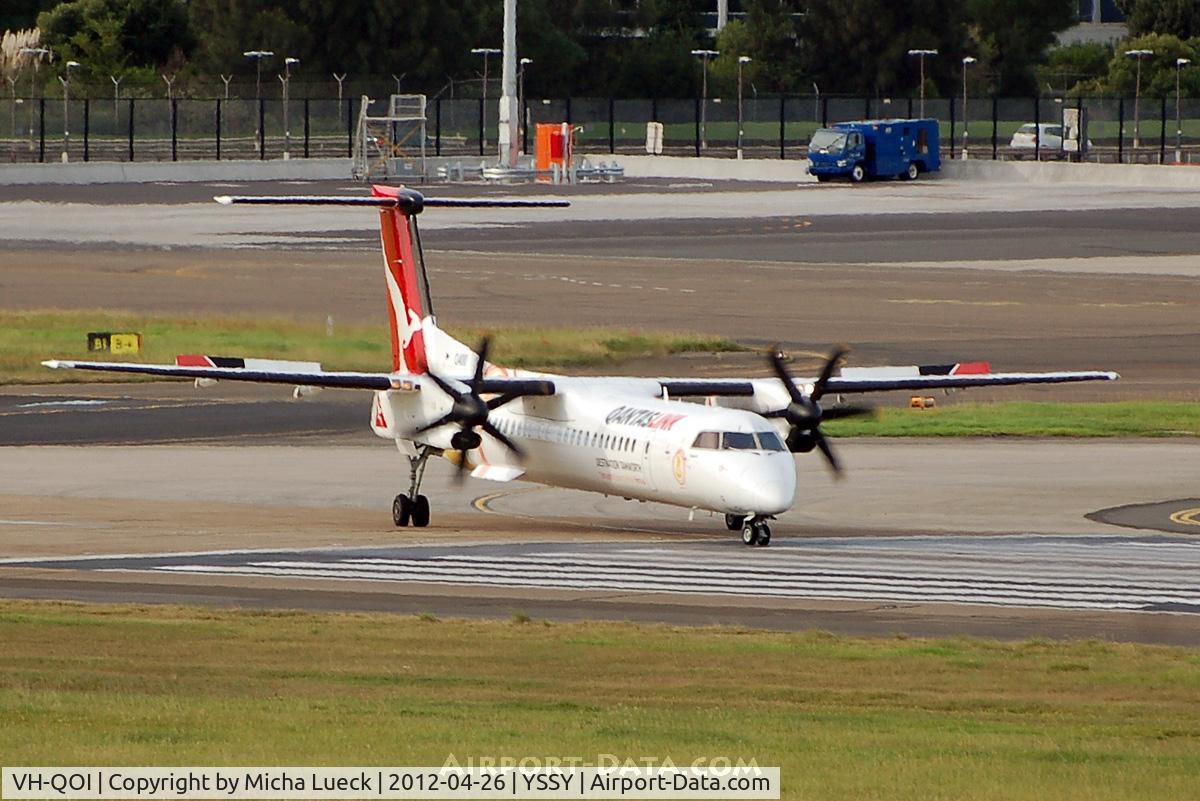 VH-QOI, 2007 De Havilland Canada DHC-8-402Q Dash 8 C/N 4189, At Sydney