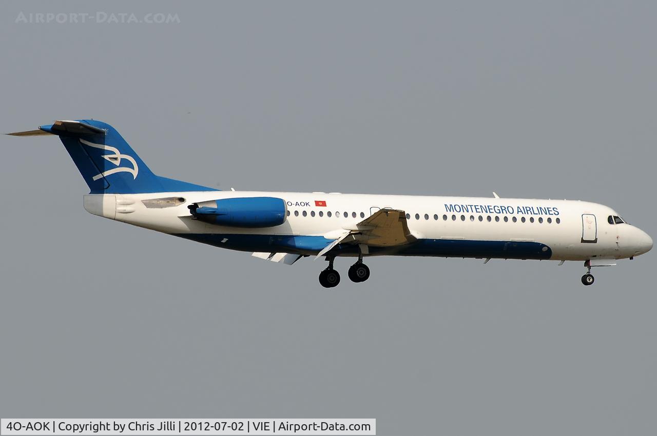 4O-AOK, 1989 Fokker 100 (F-28-0100) C/N 11272, Montenegro Airlines