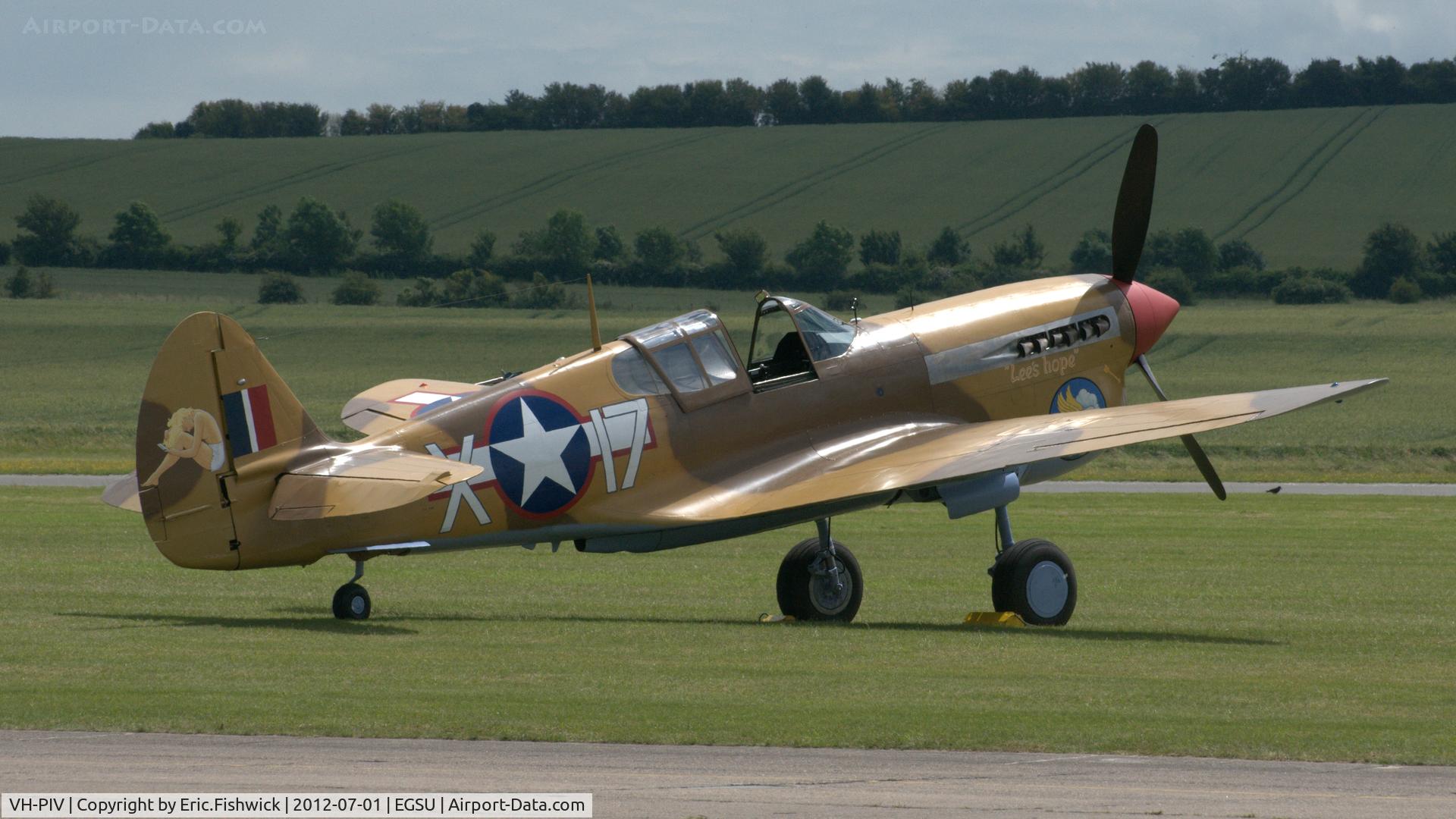 VH-PIV, 1942 Curtiss P-40F Warhawk C/N 19503, 2. G-CGZP at another excellent Flying Legends Air Show (July 2012.)