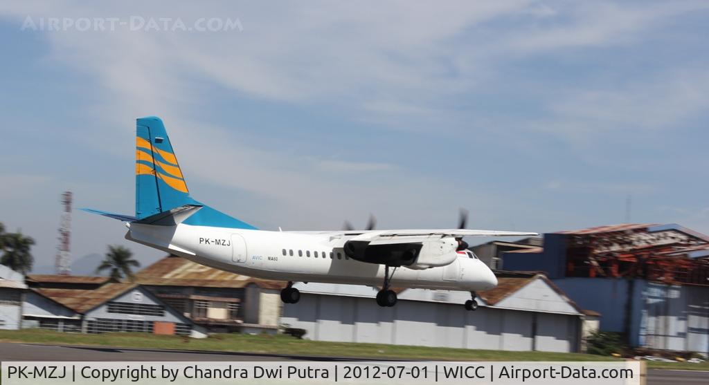 PK-MZJ, Xian MA-60 C/N 0602, Landing runway 29