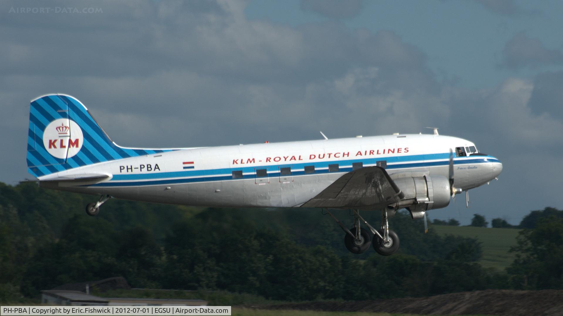 PH-PBA, 1943 Douglas DC-3C-S1C3G (C-47A-75-DL) C/N 19434, PH-PBA departing another excellent Flying Legends Air Show (July 2012.)