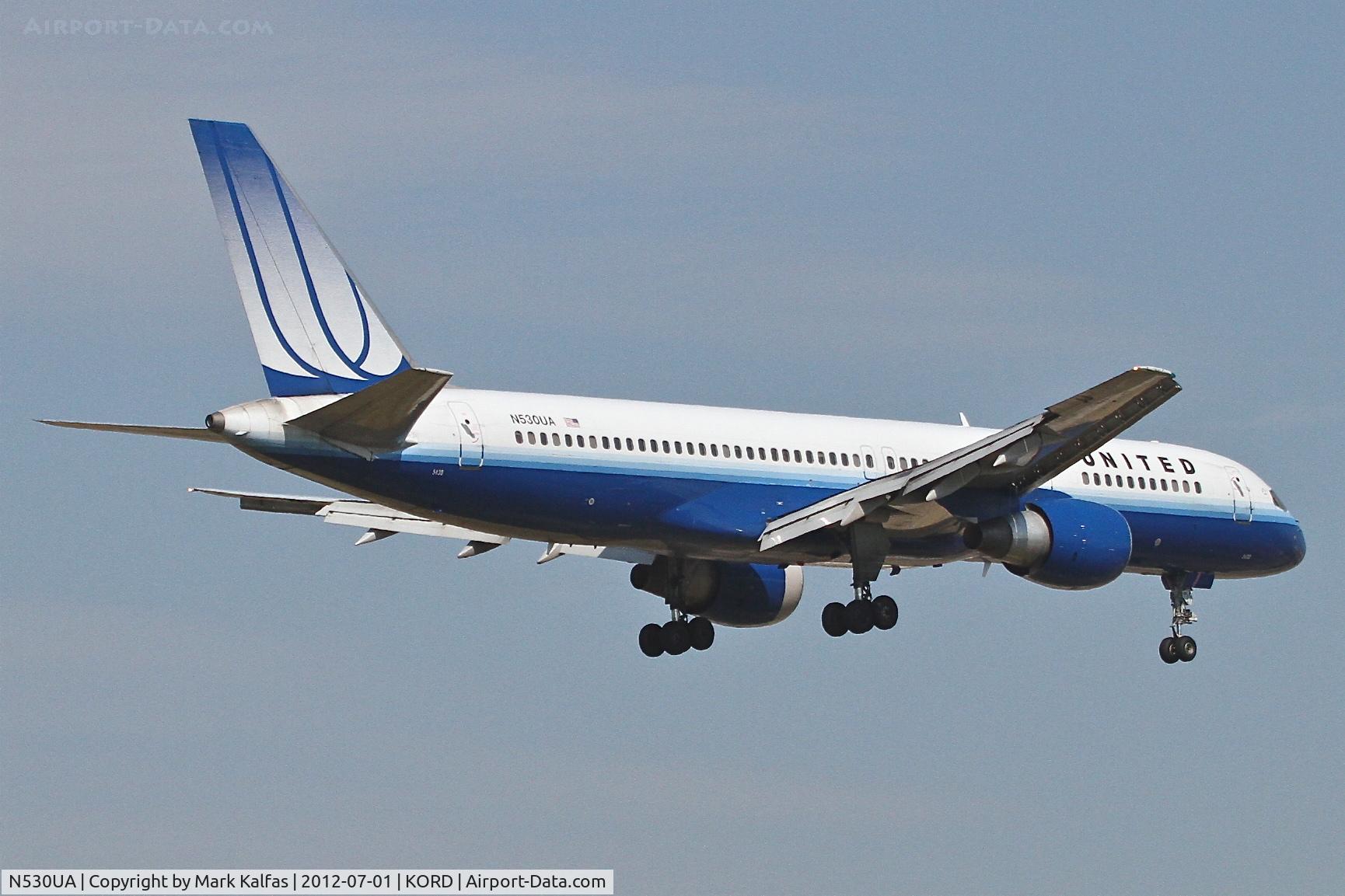 N530UA, 1991 Boeing 757-222 C/N 25043, United Airlines Boeing 757-222, UAL222 arriving from Denver, CO/KDEN, RWY 14R approach at O'Hare.