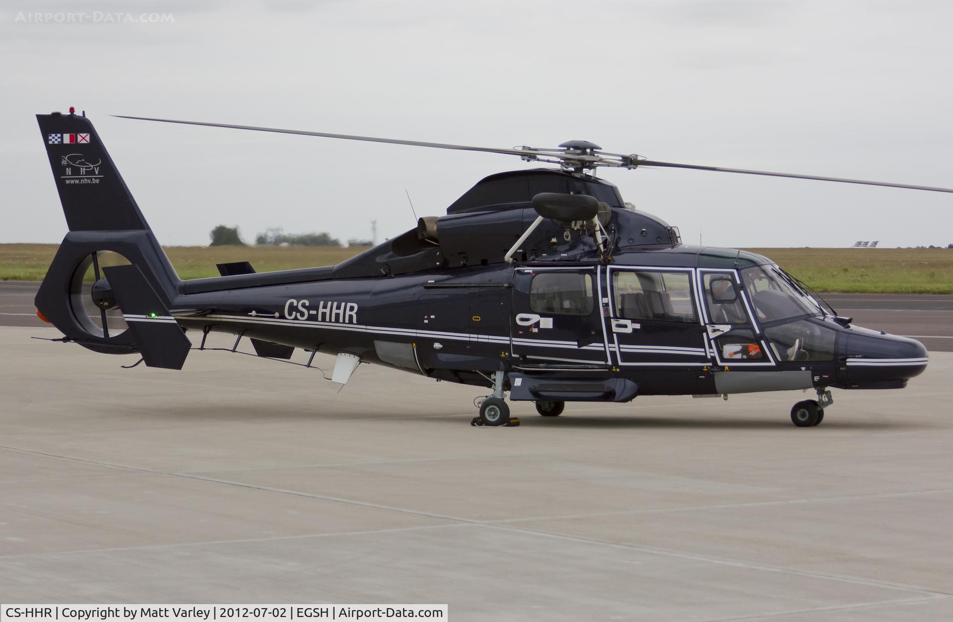 CS-HHR, 2009 Eurocopter AS-365N-3 Dauphin 2 C/N 6841, Sat on stand at SaxonAir before departure.
