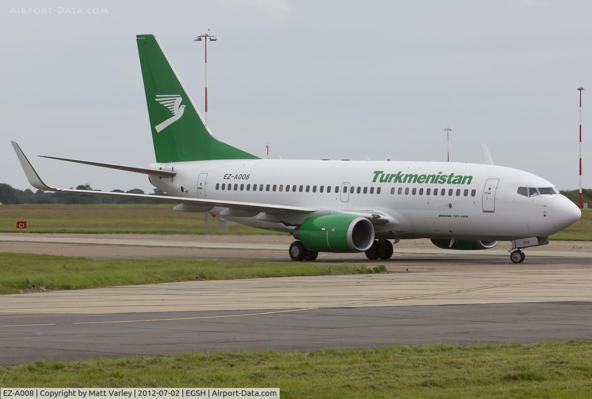 EZ-A008, 2009 Boeing 737-7GR C/N 37237, Arriving at EGSH.