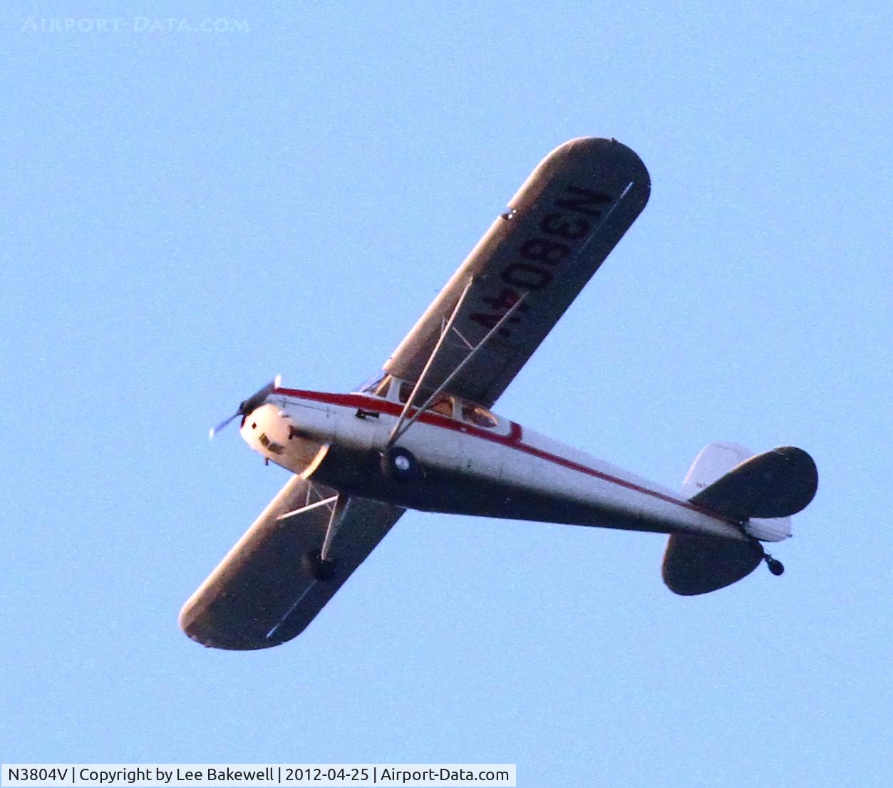 N3804V, 1948 Cessna 170 C/N 18662, Photo taken while aircraft was operating over Forest Lake, MN