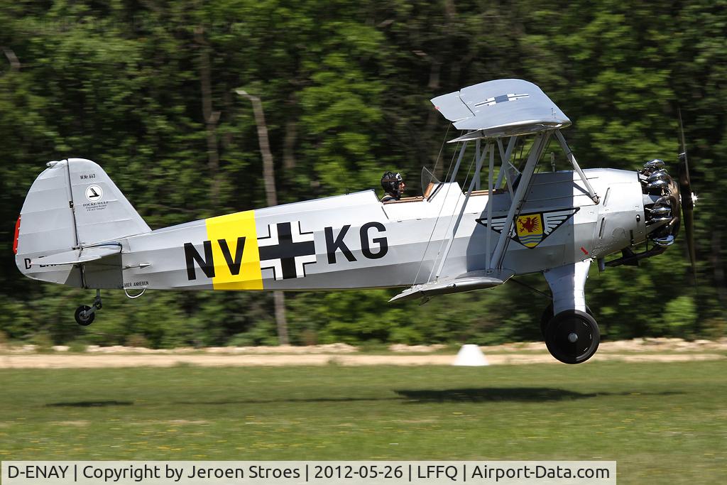 D-ENAY, 1940 Focke-Wulf Sk12 Stieglitz (Fw-44J) C/N 45, visitor at the annual air show at LFFQ