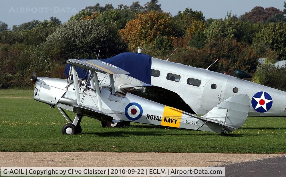 G-AOIL, 1940 De Havilland DH-82A Tiger Moth II C/N 83673, Ex: T7363 > G-AOIL > XL716 > G-AOIL - Originally owned as G-AOIL was, Hants & Sussex Aviation Ltd in August 1956. Seen here in private hands since January 2003. De-registered and Permanently withdrawn from use. See; http://tinyurl.com/c6mrjbt