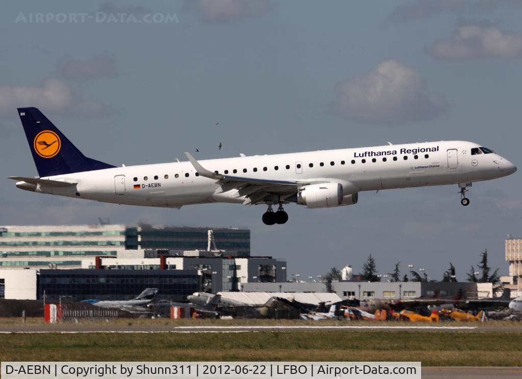 D-AEBN, 2012 Embraer 195LR (ERJ-190-200LR) C/N 19000532, Landing rwy 32R