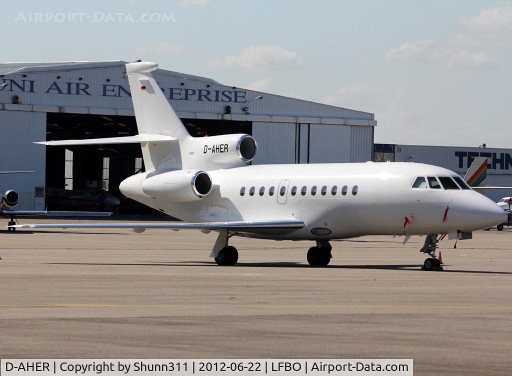 D-AHER, 2001 Dassault Falcon 900EX C/N 78, Parked at the General Aviation area...