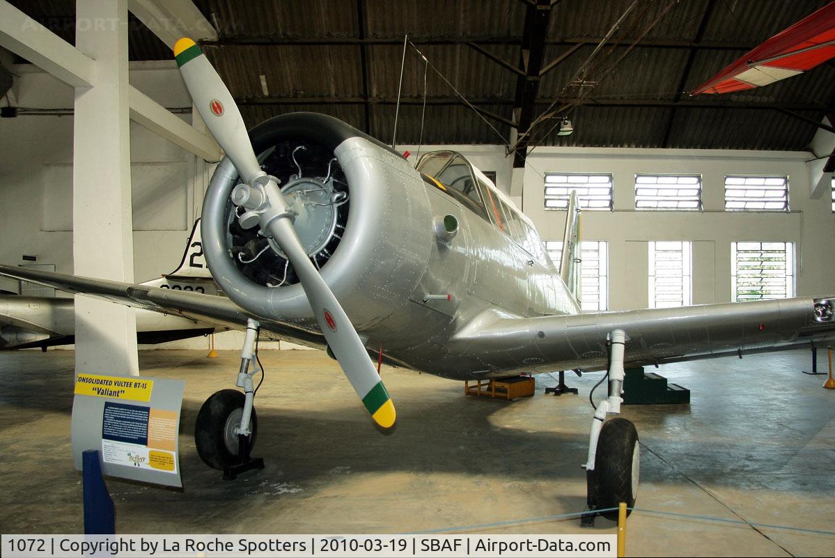 1072, 1941 Vultee BT-15 Valiant C/N 74A-3240, Ex US Air Force as 41-10373, Known in Brasil as Vultizinho is seen exposed at Museu Aeroespacial (MUSAL) in Rio de Janeiro.
